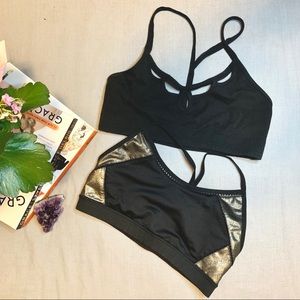 Lot of TWO Black Sports Bras • Free People